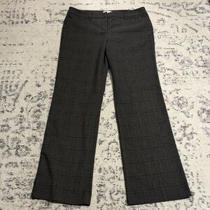 New York & Company Dark Plaid Flare Pants size 6